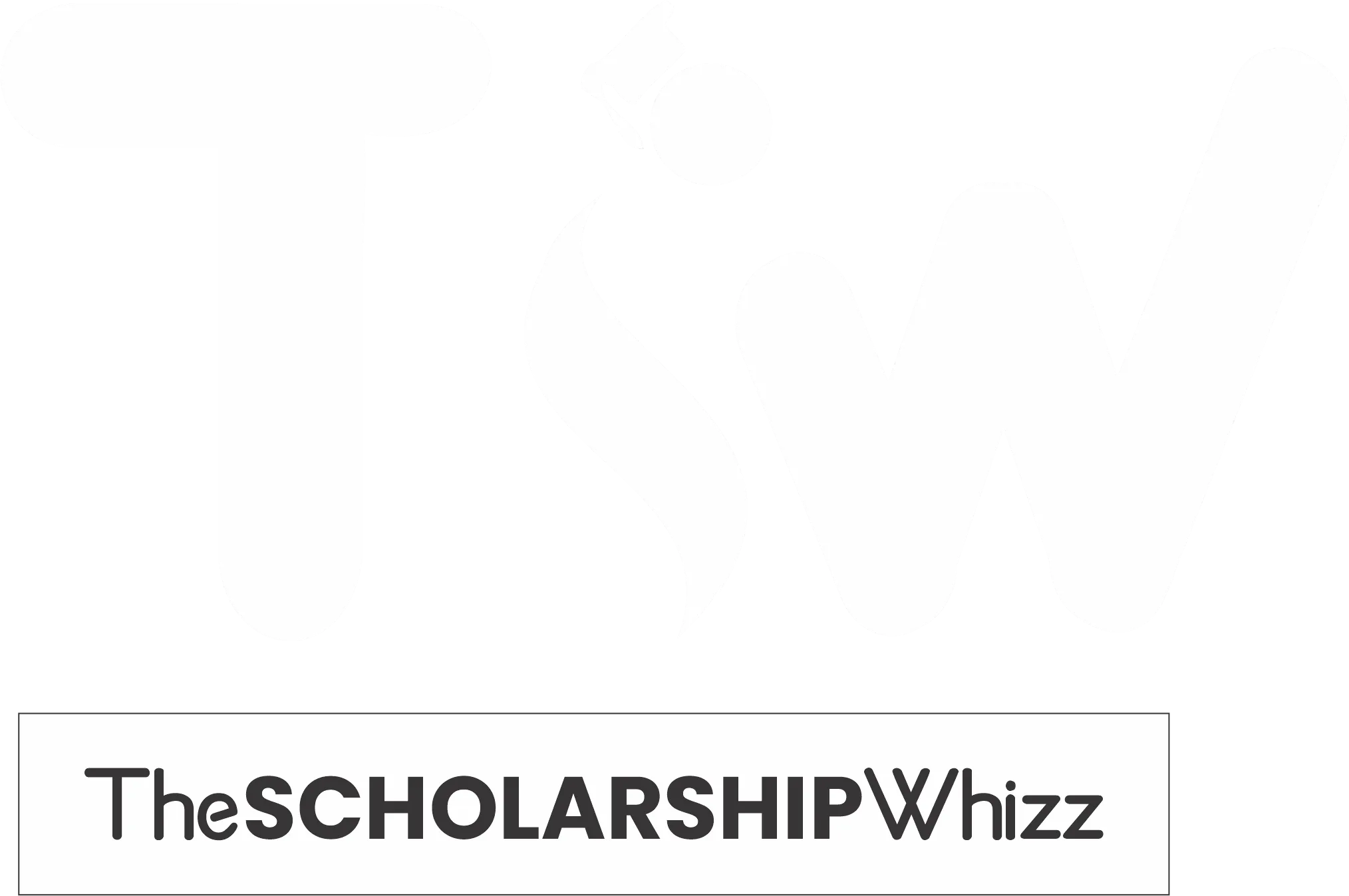 The white version of The Scholarship Whizz's logo