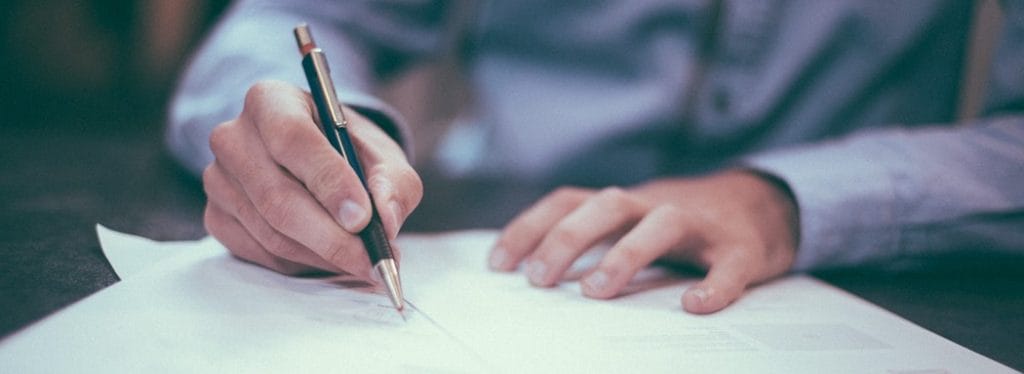 A student writing a statement of purpose