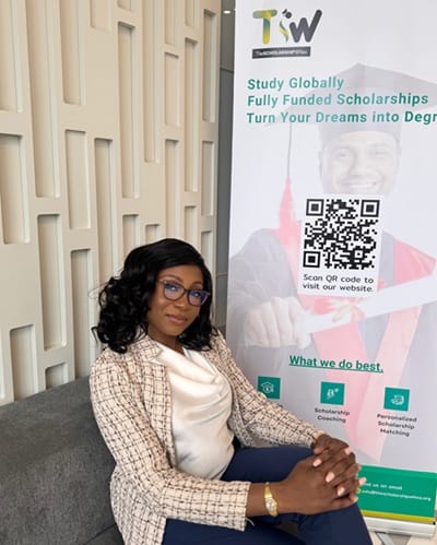 The founder of The Scholarship Whizz telling the story of TSW